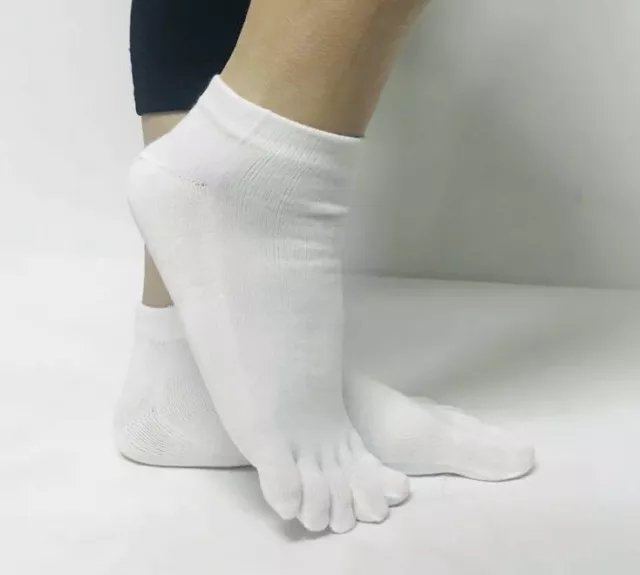 3Pairs Women Hygienical Individual Toe Socks Cotton Anti Bacterial Blister