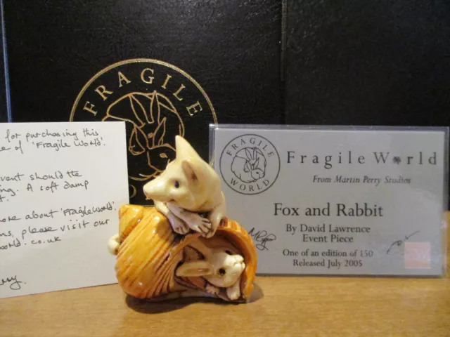 Harmony Kingdom MPs Fragile World Fox and Rabbit Figurine  LE 100 SGN RARE