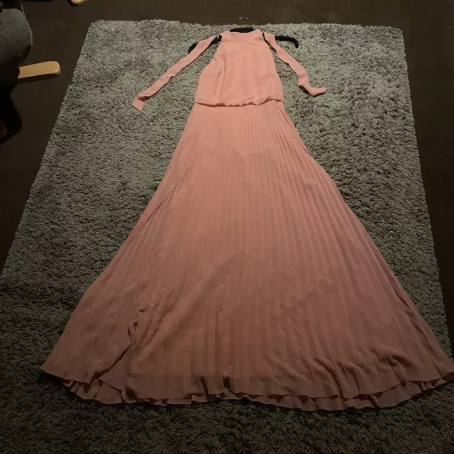 Oasis Blush Pink  Halter neck pleated Maxi Dress Size 10 - Prom, wedding, ball