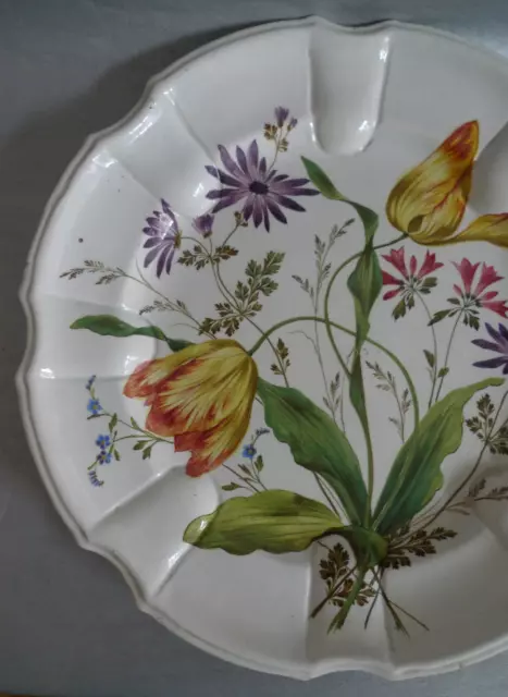 Antonibon Nove Italie grand plat en faïence à décor de 2 tulipes XIXème 2