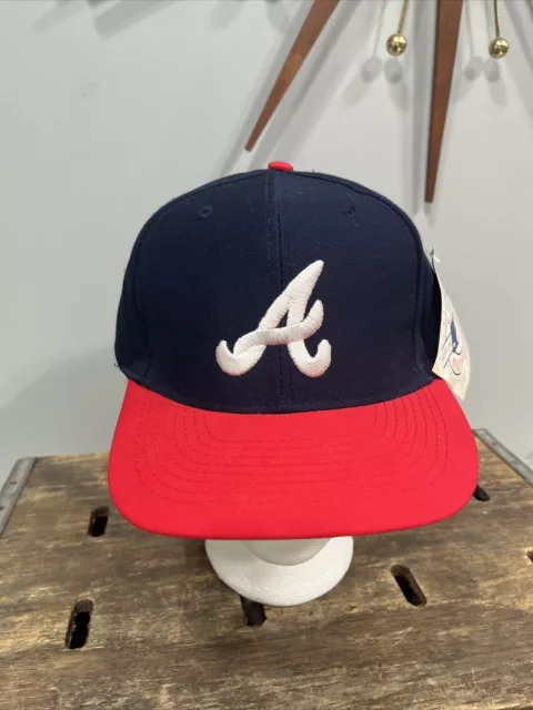 Atlanta Braves Vintage #1 Apparel Double Logo Spell Out Snapback Cap Hat -  NWT