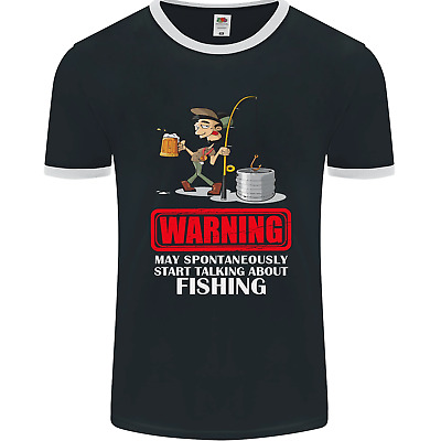 Start Talking About Fishing Funny Fisherman Mens Ringer T-Shirt FotL