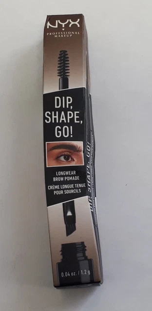 Pommade à Sourcils NYX Dip, Shape, Go! - Teinte Ash Brown, Longue Tenue, Emballage Légèrement Abîmé