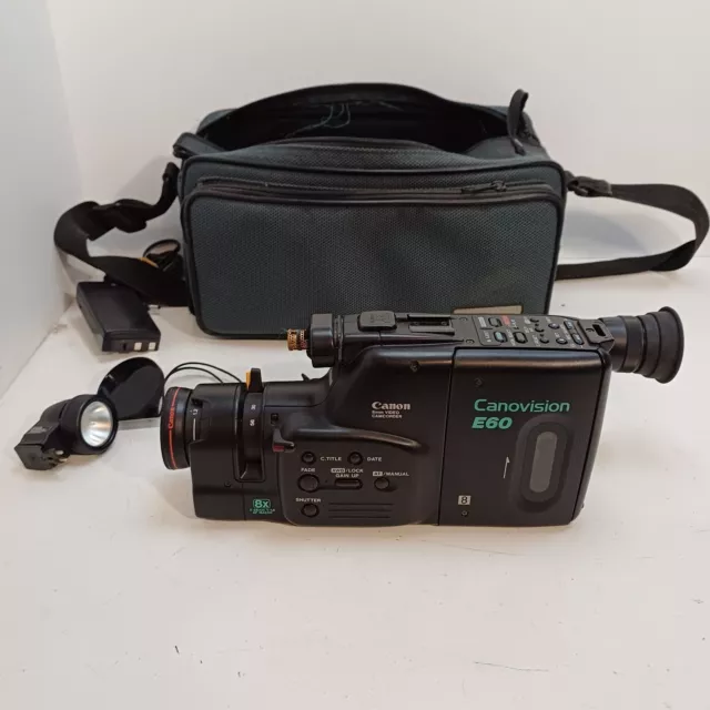 Canon Canovision E60 Video-Camera 8mm CamCorder Set Caméscope FOR PARTS