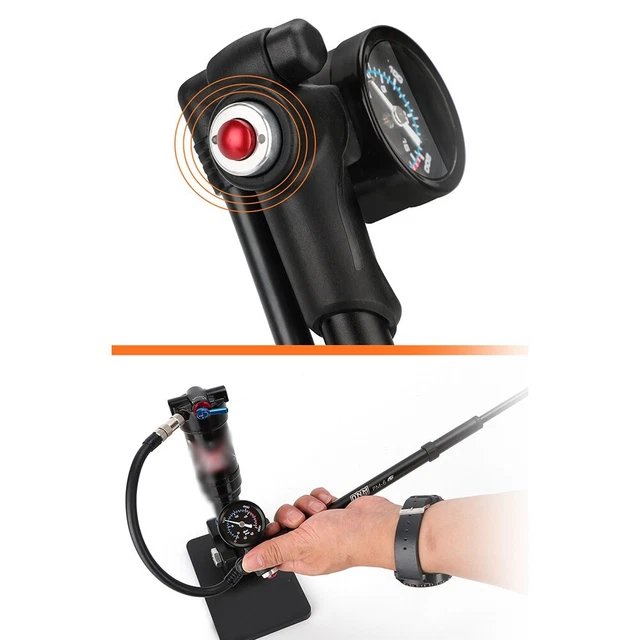 Versatile DNM Bike Fork Air Pump 300PSI Inflator for Front Fork and Rear Liner