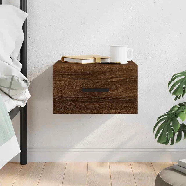 Armadio comodino da parete rovere marrone 35x35x20 cm