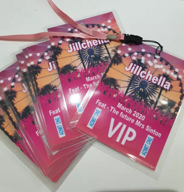 Personalised VIP Chella Festival Party Lanyard Birthday Hen Invites