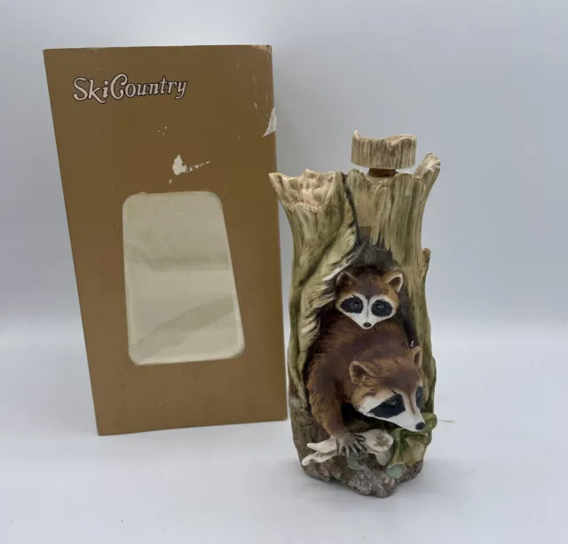 Ski Country Decanter Raccoons Small Size 1981 All Org Box Sleeve Limited Edition