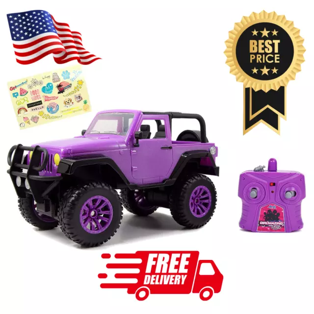 RC Vehicle Remote Control Toy Big Foot Jeep Teen Girl Barbie Doll Car Kid Purple