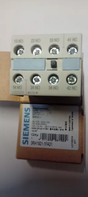 Siemens 3Rh1911-1Fa31 Blocco Contatti Ausiliari 3No+1Nc Per Contattore S00 Nuovo