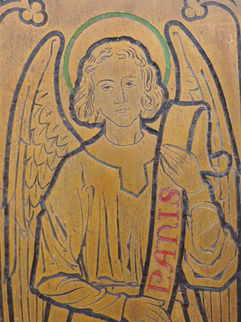 2 Engel Tabernakel Tür Bronze Platten Bild Altar Sakral Kirche Antik