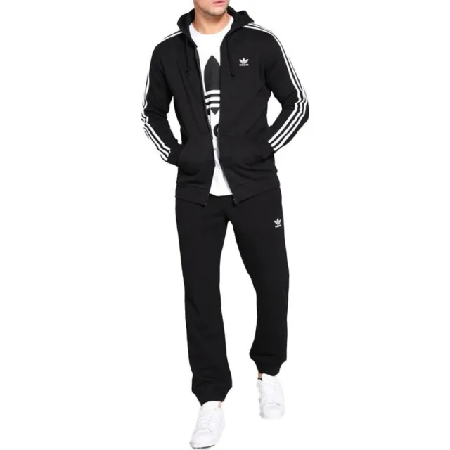 Adidas Originals 3 Stripes Mens Tracksuit Sweat Hoodie Sports Jogging Bottom New