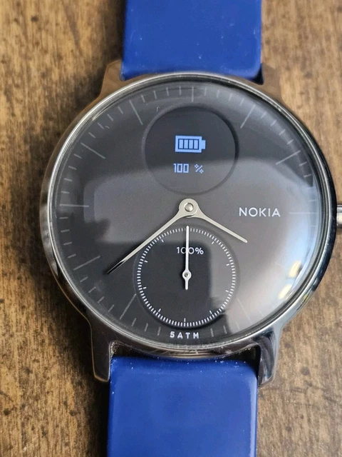 NOKIA STEEL HR Hybrid Smartwatch HWA03B 36mm Blue Band 80.00 PicClick