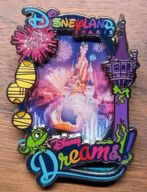 DLP Rapunzel Pascal Flynn Tangled Disney Dreams Castle Fireworks Paris Pin LE400