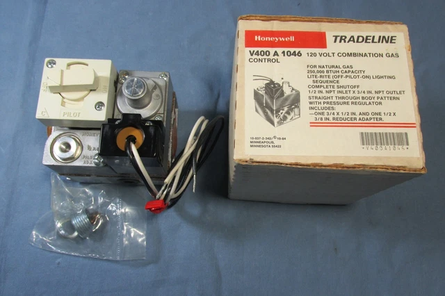 NOS Honeywell Tradeline V400 A1046 Natural GAS CONTROL 120 Volt 250,000 BTUH