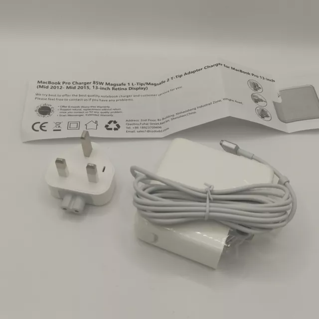 MacBook Pro 85W T-Tip MagSafe 2 Power Adapter Charger 85 Watt MS2 Apple A1343 UK