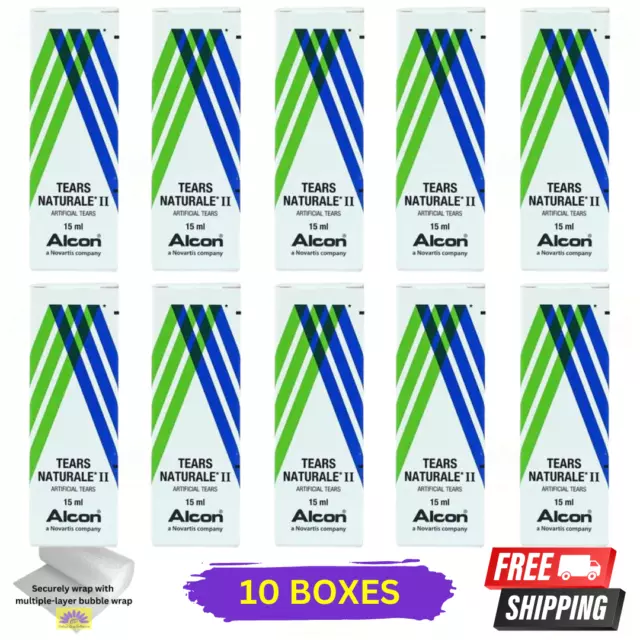 10 X Alcon Larmes Naturale II Lubrifiant Apaisant & Hydratante Gouttes Yeux 15ml