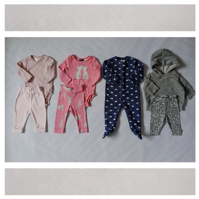 Baby Girls Outfit Bundle 0-3 Months / incl. H&M Pyjamas Bodysuits GAP George F&F