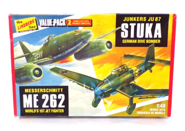 2014 Lindberg Value Pack JUNKERS JU 87 STUKA & MESSERSCHMITT ME 262 1:48 #HL508