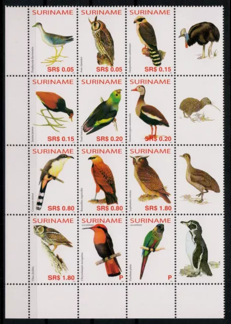 Surinam; Vögel 2005 im ** 12er.-Block  (45,-)