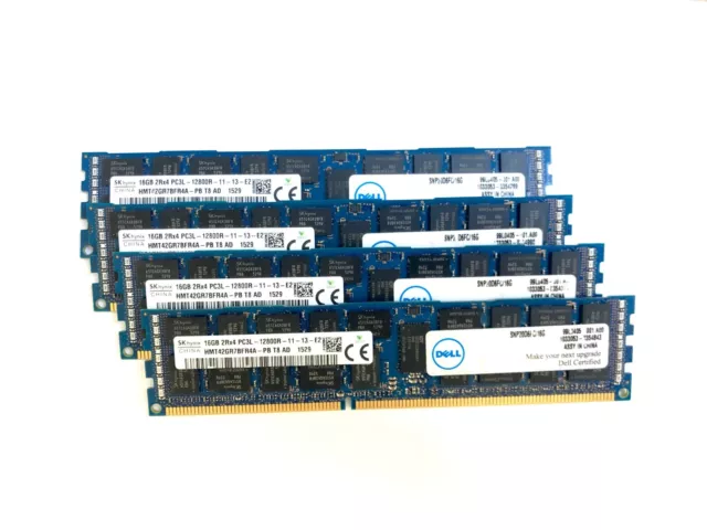 RAM 64 Go (lot 4x16Go) DDR3-1600 PC3L-12800R 2Rx4 SERVEUR HYNIX HMT42GR7BFR4A