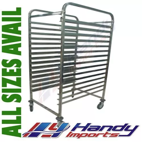 STAINLESS STEEL BAKERY GASTRONORM RACK TROLLEY BAKER BUN DOUGH 30 x 40X60 PAN E0