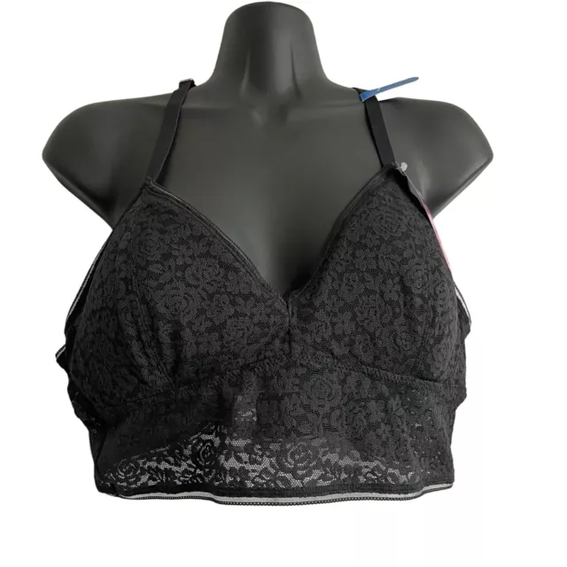 Maidenform Womens Size XL Pure Comfort Lace Wireless Demi Bralette Racerback Bra