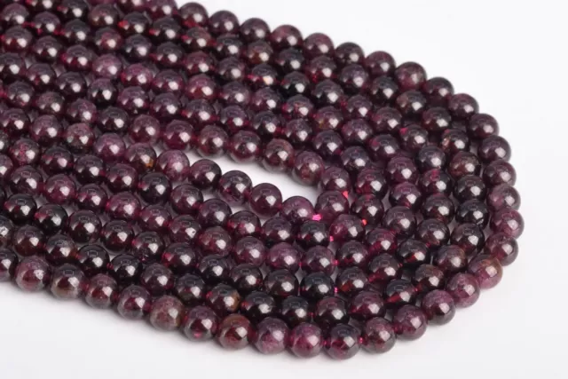 5-6MM Natural Purple Red Garnet Beads Grade AA Round Gemstone Loose Beads 2