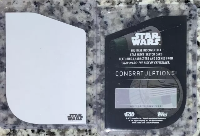 2019 Topps Star Wars The Rise of Skywalker DIE CUT Blank Sketch Card RARE 1/1