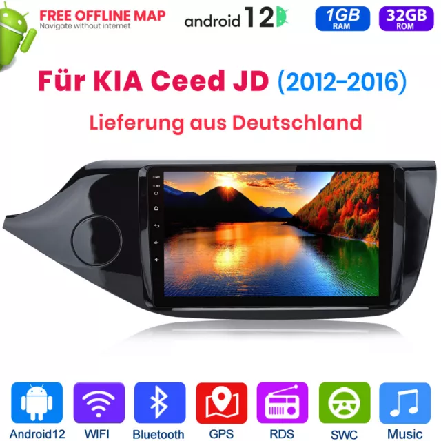 9"Android 12 Autoradio BT GPS SAT Navi DAB WIFI Stereo RDS Für KIA CEED CEE'D JD