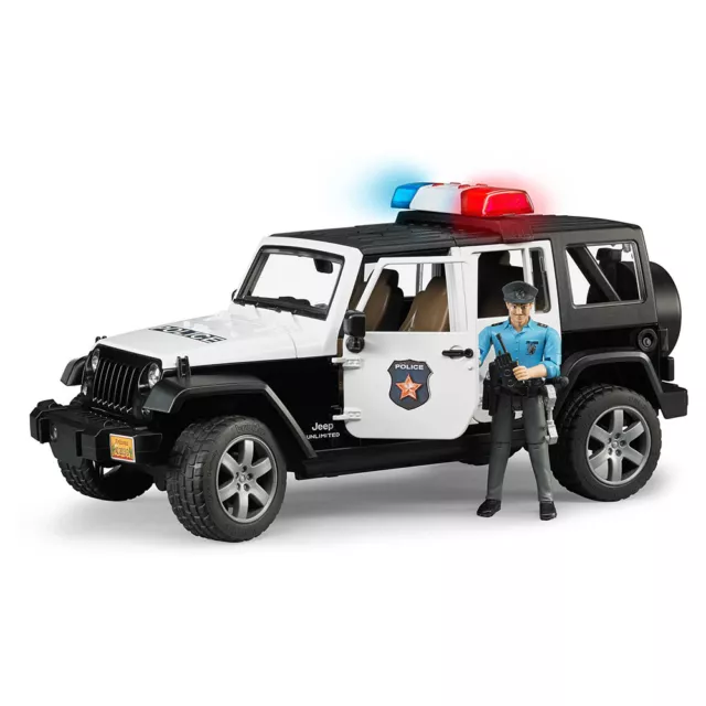 Bruder 1:16 Wrangler Rubicon Police Jeep w/Officer Figurine Kids Pretend Toys 4+