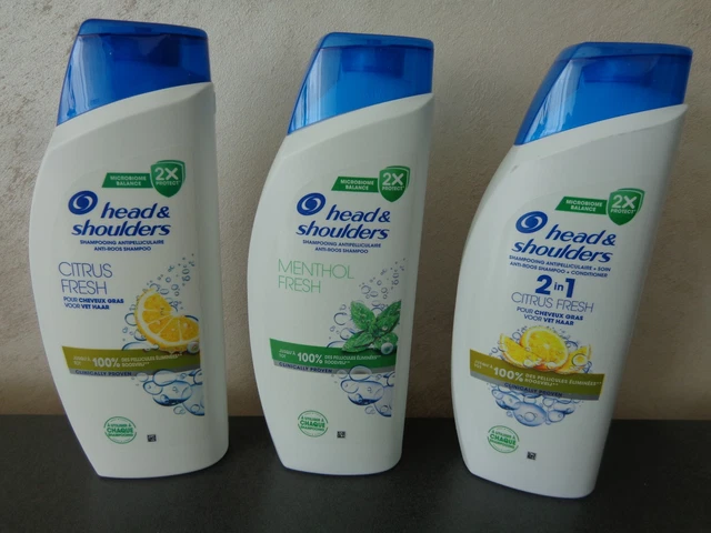 Shampoing Head & Shoulders Citrus Fresh - Pack 3 X 285 Ml - Antipelliculaire, Fraîcheur Citron