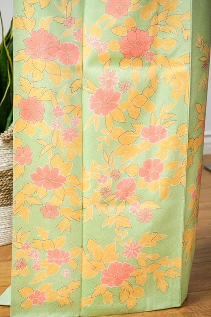 Dear Vanilla Japanese Silk Kimono Women's Robe Gown Authentic Japan Vintage Mint 8