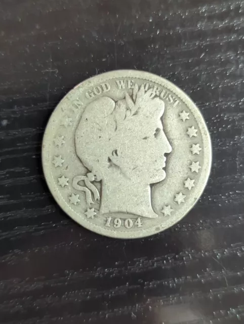 1904 P Barber half dollar  50 Cents 90% Silver