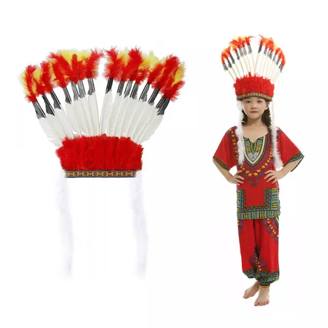 Coiffe de plumes Chapeau indien de chef américain pour Mardi Gras Burlesque