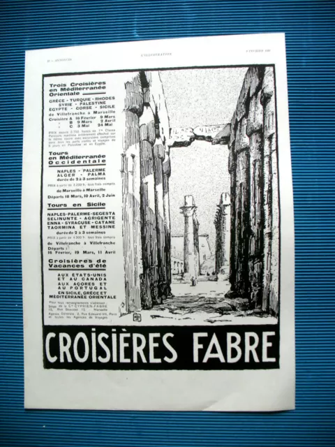 Press Release Fabre Cruises Greece Turkey Rhodes Syria Palestine 1928