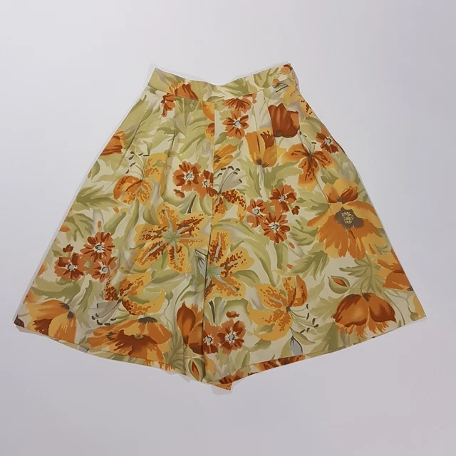 Pantaloncini vintage vintage giglio tigre longline giallo arancione floreale donna 4 bambini 8-9 anni