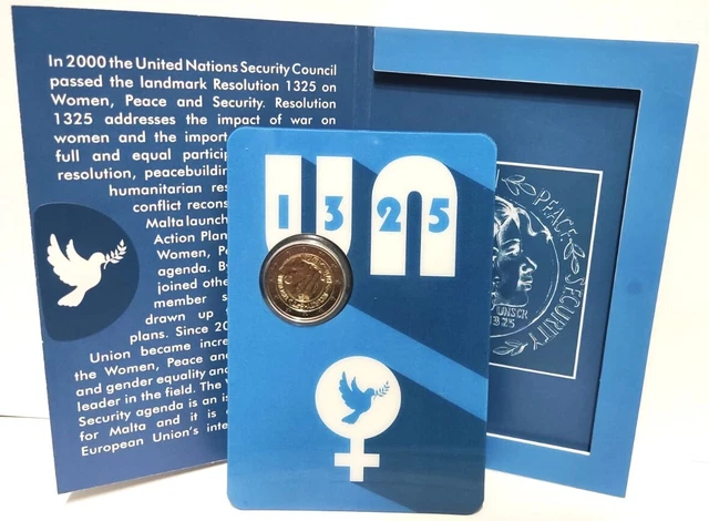 MALTA 2 Euro 2022 Resolution 1325 des UN-Sicherheitsrates * Coincard *