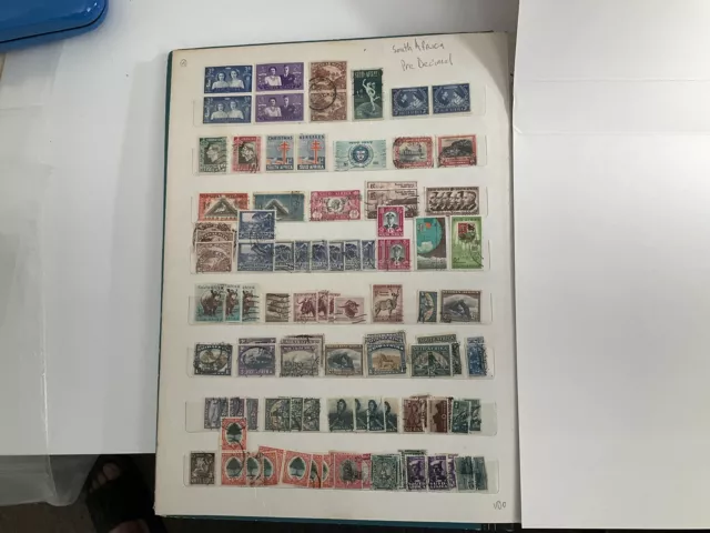 South Africa - 100 X Predecimal Used Stamps. Stockbook Clearance