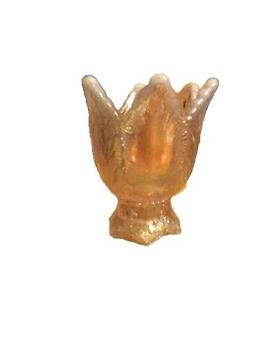 Fenton Pink Iridescent/Opalescent Tulip Reversible 2-Way Candle Holder