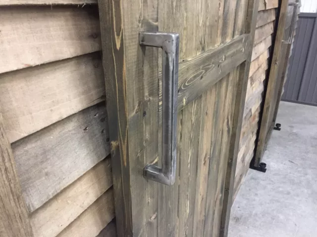 Industrial Fabricated Square Steel Tubing Barn Door Handle Drawer Pull