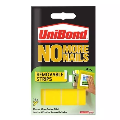 Unibond Nunca Más Clavos - Desmontable Colgante de Pared Tiras Amarillo