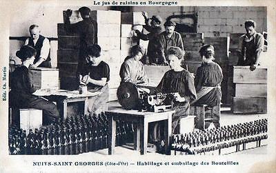 CPA 21 nuits saint georges. panelling and packaging bottles (CPA industry