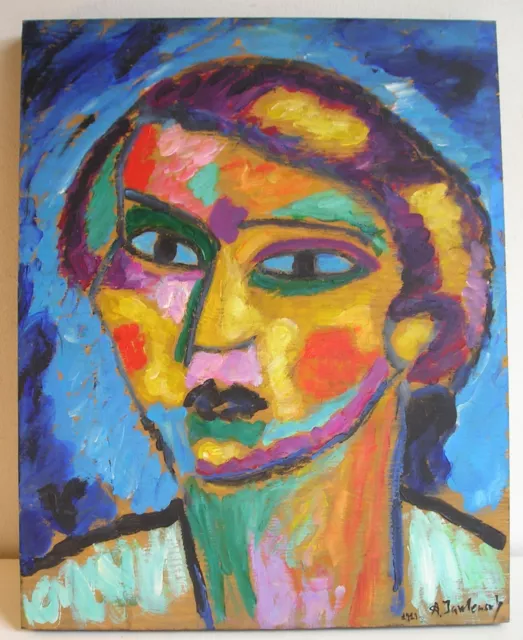 BLAUER REITER Vecchio Quadro olio su legno Avangurdia russa Russian avantgarde