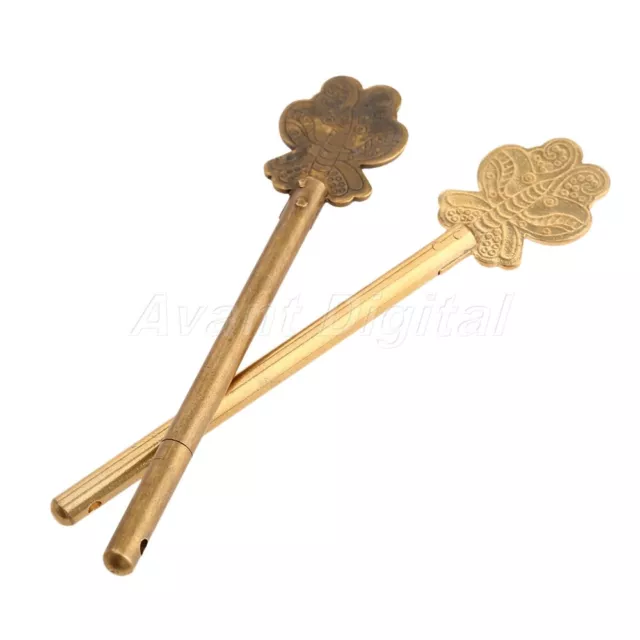 Latch Locking Pin furniture hardware Forting butterfly carved Brass key bolt