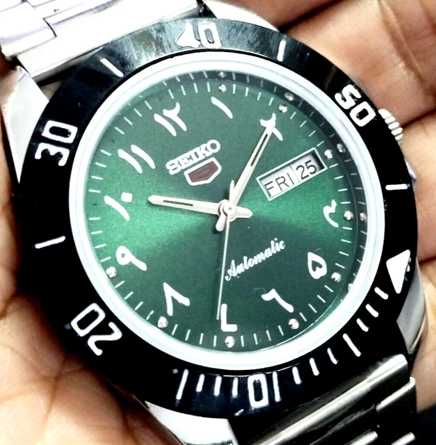 VINTAGE SEIKO 5 Automatique Cadran Vert Montre Homme Chiffres Arabes EUR 75,00 PicClick FR