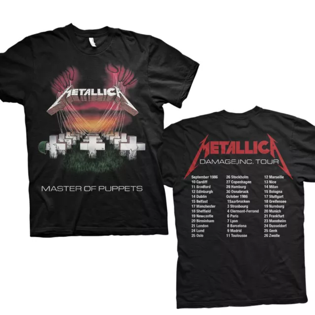 Metallica Master Of Puppets European Tour '86 Official Merch T-Shirt M/L/XL Neu