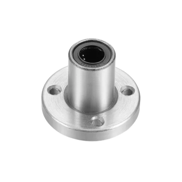 LM8UU Round Flange Linear Ball Bearings, 8mm Bore Dia, 15mm OD, 24mm Length 1Pcs