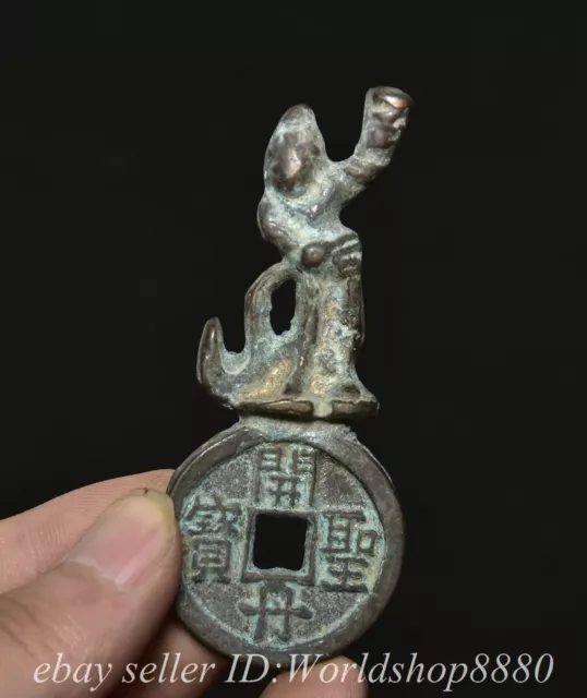 2.8" Old Chinese Bronze Dynasty Currency Figure Copper Money Coin