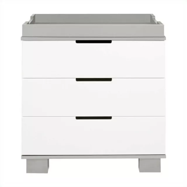 Babyletto Modo 3 Drawer Changer Dresser with Removable Tray in White and Gray 3